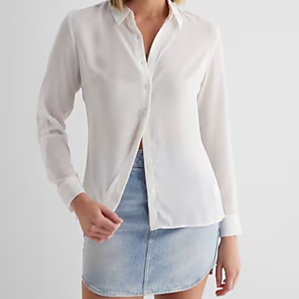 NWT Express Portofino Classic White Shirt size S
